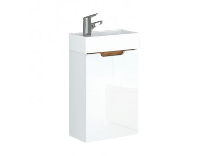 A-Interiéry Spree 40 P/L koupelnová skříňka s keramickým umyvadlem bílá/dub
