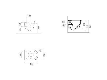 GSI Pura ECO závěsná WC mísa 46 x 36 cm swirlflush extraGlaze bílá 880211