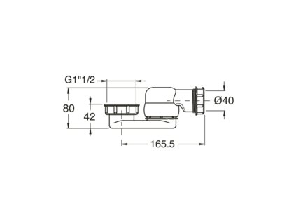 Polysan sifon s převlečnou matkou 1 1/2 výška 42mm bílá 71712