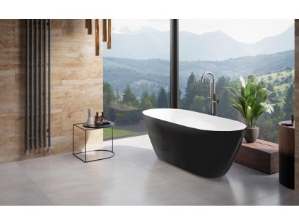 19175 volne stojici vana moya cerna leskla bila