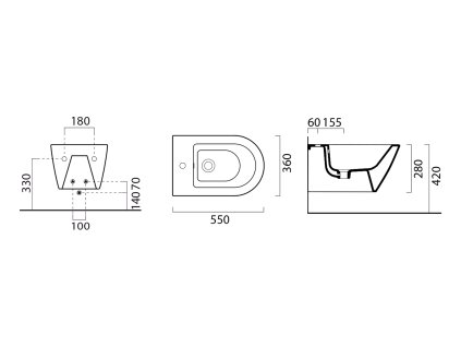 GSI Norm bidet závěsný 36 x 55 cm bílá 8665111
