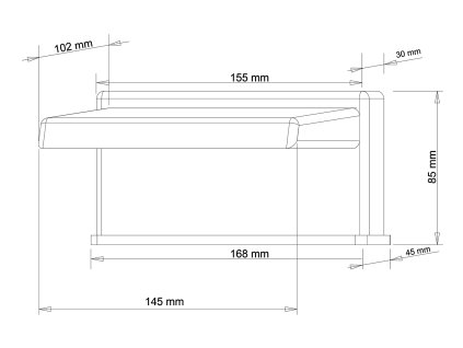 Sapho výtoková hubice otevřená na okraj vany 145 mm kaskáda chrom 5107