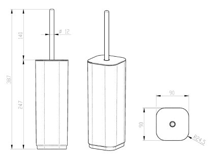 Gedy Seventy WC štětka na postavení šedá 633408