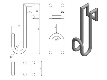 Aqualine závěsný háček na sprchové zástěny chrom 37020