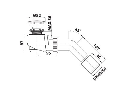 Bruckner vaničkový sifon průměr otvoru 50 mm DN40/50 krytka leštěný nerez chrom 162.540.3