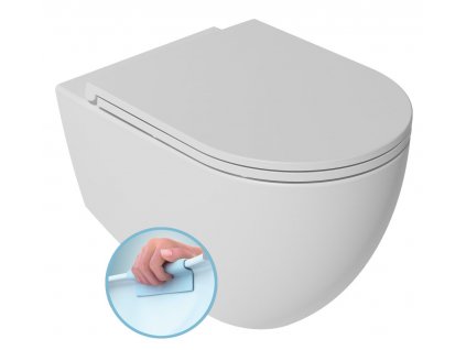 Isvea Infinity závěsná WC mísa 36,5 x 53 cm Rimless bílá mat 10NF02001-2L