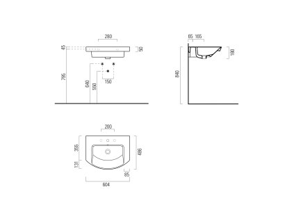 GSI NORM keramické umyvadlo 60 x 49 cm oblé s přepadem Extra Glaze bílá 8645111