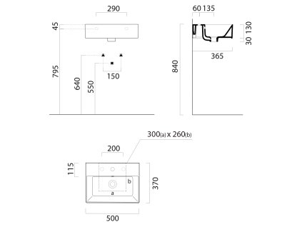 GSI KUBE X keramické umyvadlo 50 x 37 cm s přepadem Extra Glaze bílá 9447111