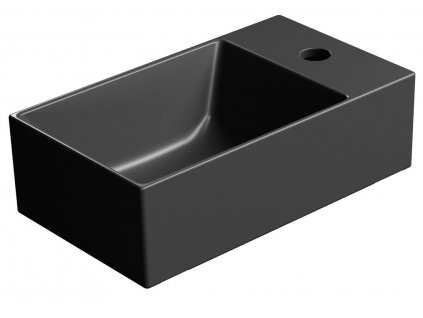 GSI KUBE X keramické umyvadlo 40 x 23 cm pravé/levé bez přepadu černá mat 9484126