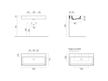 GSI KUBE X keramické umyvadlo 100 x 47 cm s přepadem Extra Glaze bílá 9423111