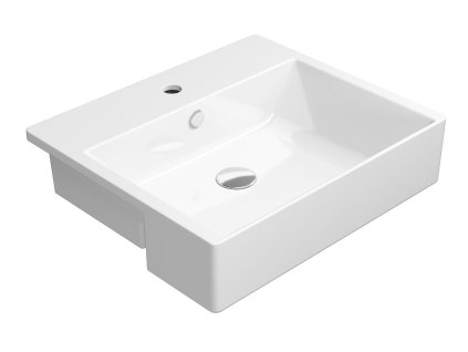GSI KUBE X keramické umyvadlo polozápustné 55 x 47 cm s přepadem Extra Glaze bílá 9434111