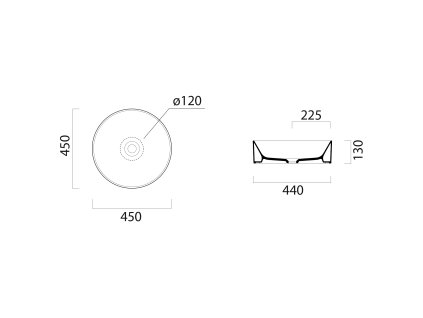 GSI Kube X keramické umyvadlo na desku průměr 45 cm ExtraGlaze bílá 942711