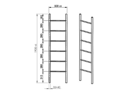 Gedy Bambus sušák ručníků 500 x 1900 x 40 mm hnědá 1031