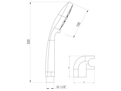 Aqualine Erica sprchová souprava otočný držák chrom 11454