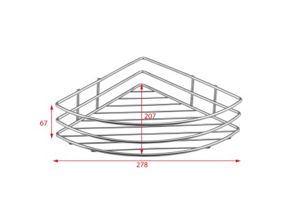 Aqualine Chrom Line drátěná police rohová jednoduchá chrom 37005