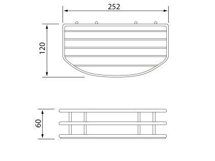 Aqualine Chrom Line drátěná police jednoduchá chrom 37004