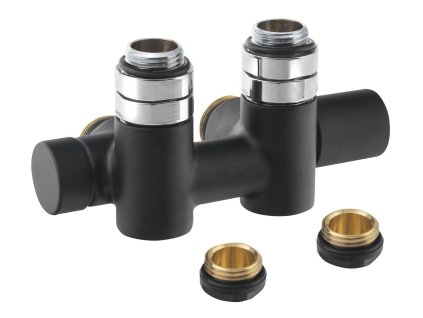 Sapho Twin Combi připojovací sada ventilů pro středové připojení pravá rozteč 50 mm černá CP461BS