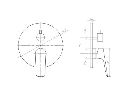 Bruckner Schmitz sprchová baterie podomítková 2 výstupy chrom 863.042.1