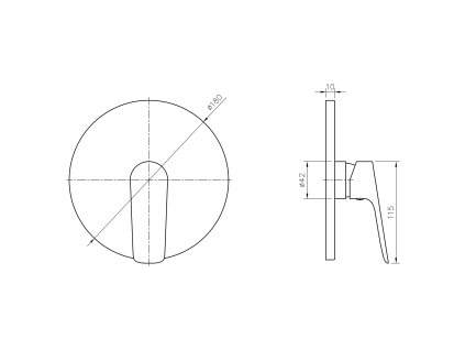 Bruckner Schmitz sprchová baterie podomítková 1 výstup chrom 863.041.1