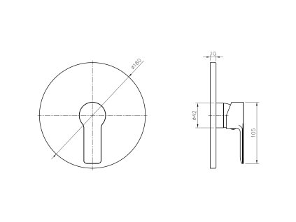 Bruckner Baron sprchová baterie podomítková 1 výstup chrom 612.041.1
