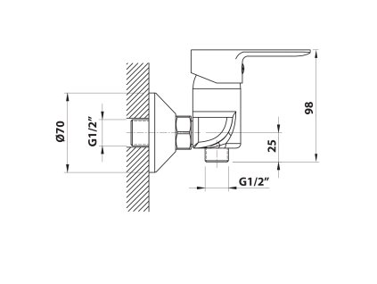 Bruckner Baron sprchová baterie nástěnná 150 mm chrom 612.011.1