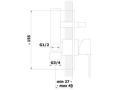 Bruckner Sieger sprchová baterie podomítková 2 výstupy chrom 914.042.1