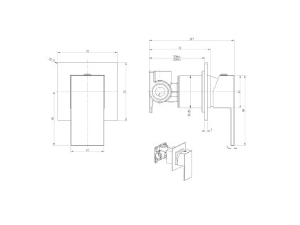 Sapho Latus bidetová baterie podomítková 1 výstup chrom 1102-46