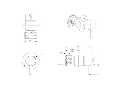 Sapho Rhapsody bidetová baterie podomítková 1 výstup chrom 5541
