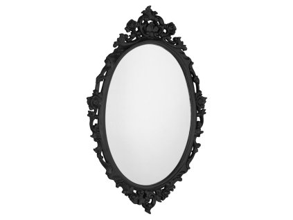 Sapho Desna oválné zrcadlo ve vyřezávaném rámu 80 x 100 cm černá IN357