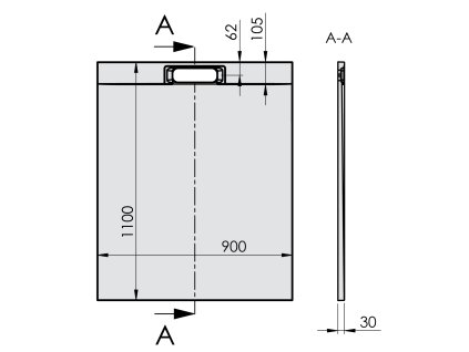 Polysan Kazuko sprchová vanička 110 x 90 cm litý mramor bílá 40338