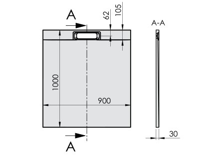 Polysan Kazuko sprchová vanička 100 x 90 cm litý mramor bílá 40336