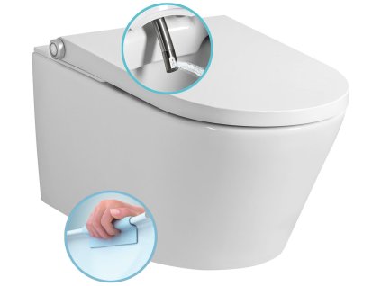 Sapho Veen Clean závěsné WC 37 x 30 x 59,3 cm s integrovaným elektronickým bidetem bílá VE421