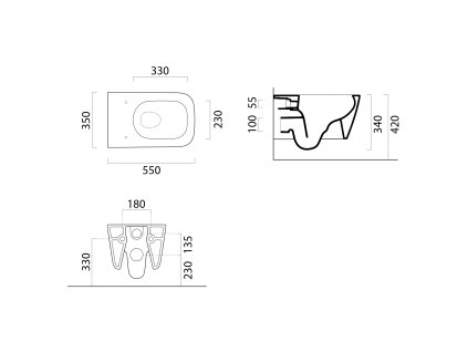 GSI Nubes závěsná WC mísa 55 x 36 cm Swirlflush ExtraGlaze bílá 961511