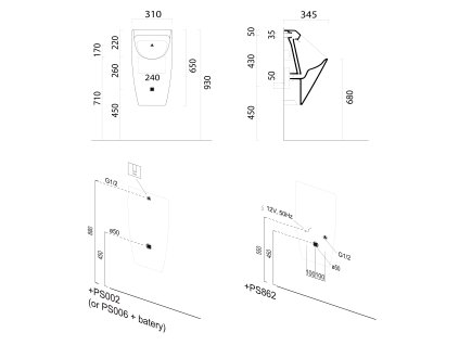 GSI Sand pisoár 31 x 65 cm černá 909726