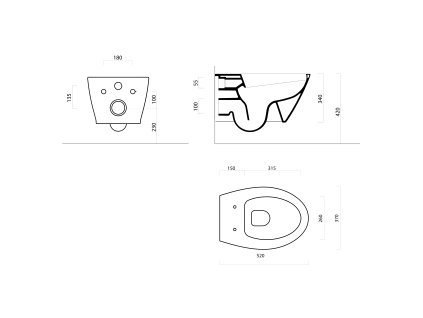 GSI Modo závěsná WC mísa 37 x 34 x 52 cm Swirlflush ExtraGlaze bílá 981611