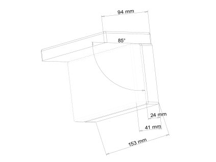 Sapho Kaskáda nástěnná sprchová hubice náklopná 153 mm chrom 5109
