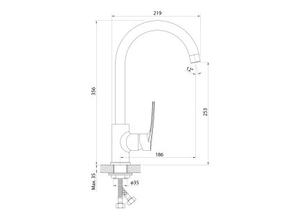 Samona Korana stojánková dřezová baterie chrom 10221401