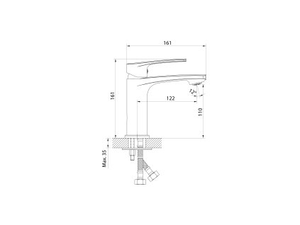 Samona Korana stojánková umyvadlová baterie bez výpusti chrom 10220201