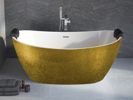 Hopa Ayla Glam vana volně stojící 170 x 80 cm sifon bílá zlatá barva VANAYLA170WG1