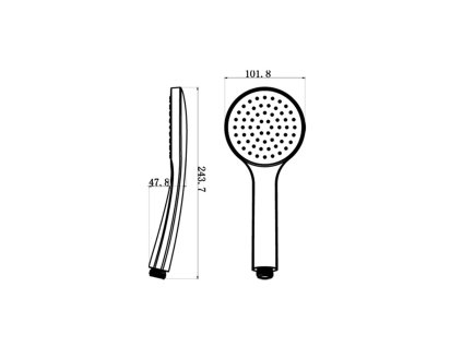 Sapho ruční sprcha průměr 102 mm 1 funkce plast chrom 1204-43