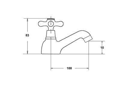 Sapho Antea umyvadlová stojánková baterie na studenou vodu bronz 3206