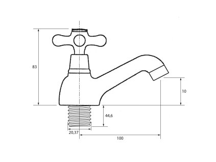 Sapho Antea umyvadlová stojánková baterie na studenou vodu chrom 3201