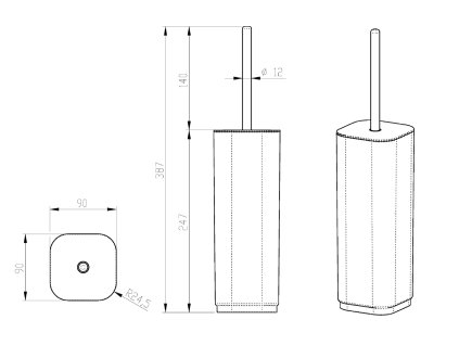 Gedy Seventy WC štětka na postavení černá 633414