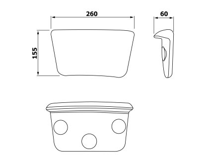 Polysan Brixen podhlavník do vany antracit 250502