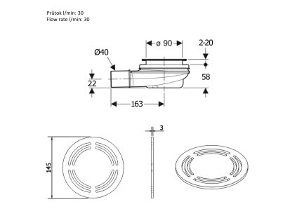 Polysan sifon vaničkový 90 nerez 17761