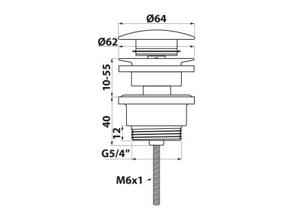 Bruckner umyvadlová výpust 5/4“ click-clack chrom 151.307.1