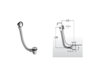 Bruckner vanová souprava Click Clack 900 mm chrom 164.390.1