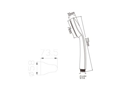 Bruckner sprchová souprava s výklopným držákem ruční sprchy chrom 621.100.1