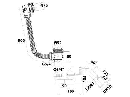 Bruckner vanová souprava Click Clack chrom 164.391.1