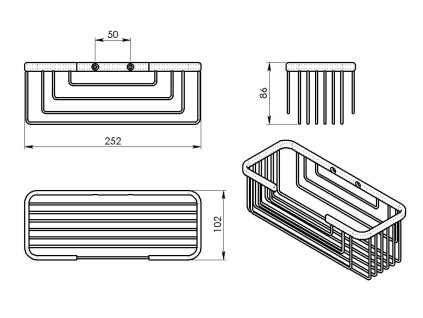 Gedy Smart police 25,2 x 8,6 x 10,2 cm bílá 2419-02